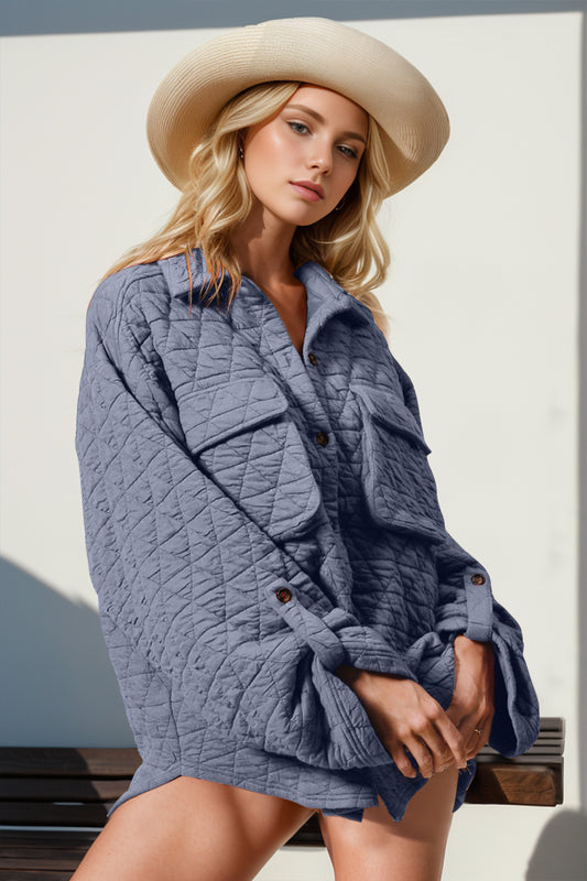 Quilted Shacket with Chest Pockets