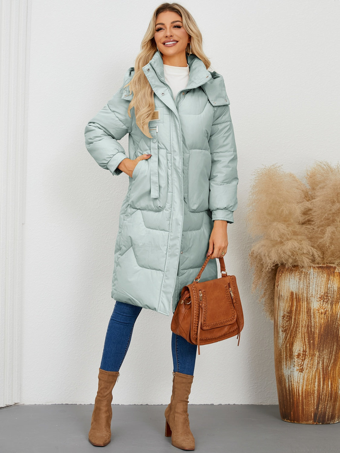 Long Sleeve Hooded Winter Coat