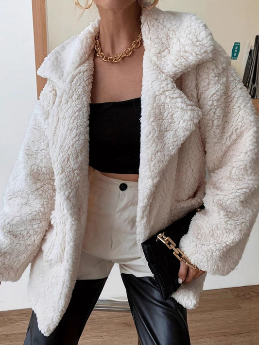Fuzzy Open Front Coat