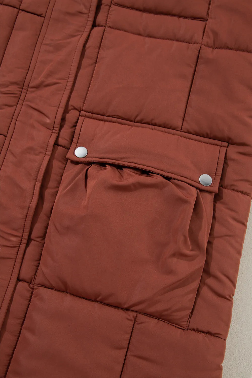 Pocketed Bubble Texture Winter Coat