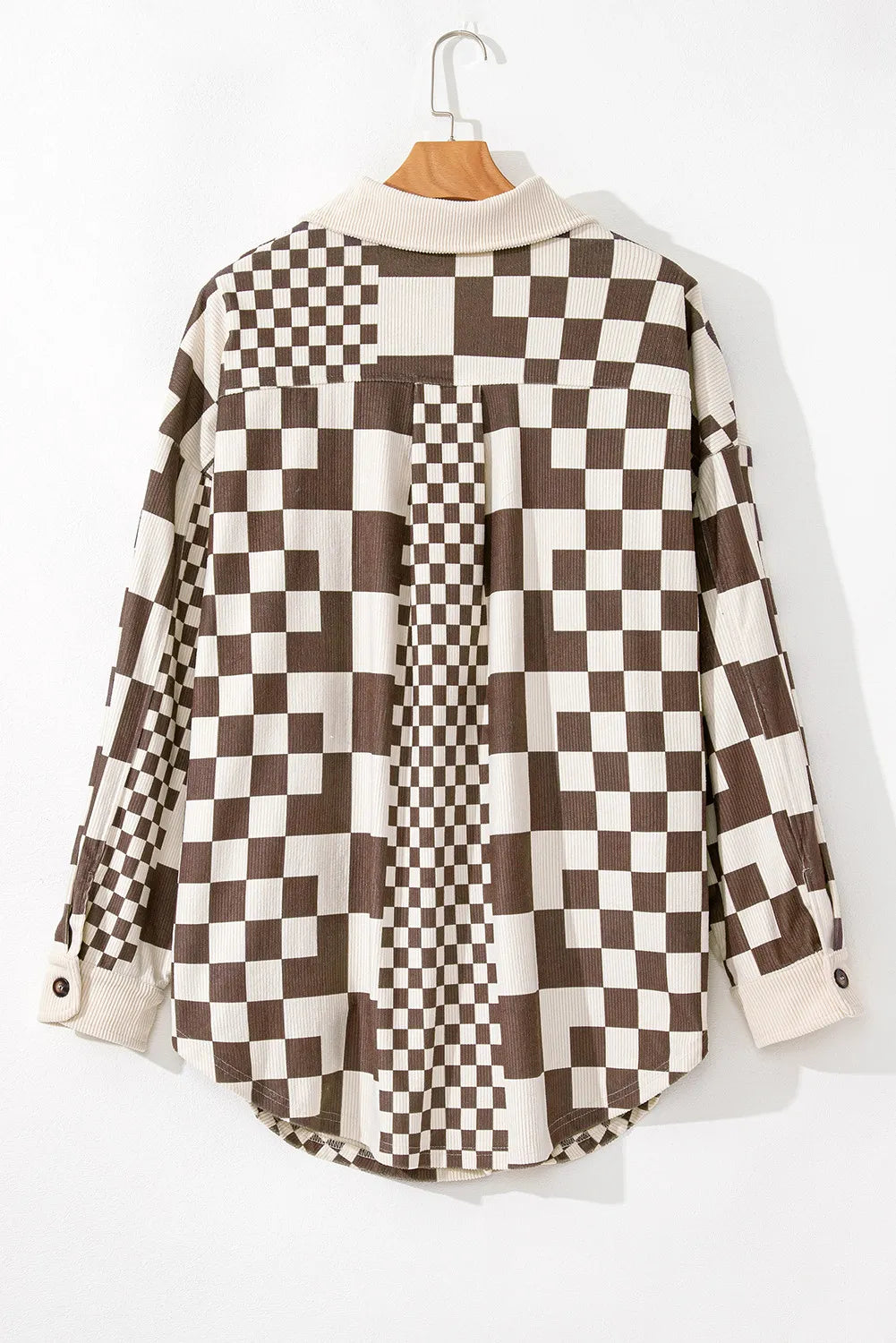 Curve Checkered Button Up Jacket