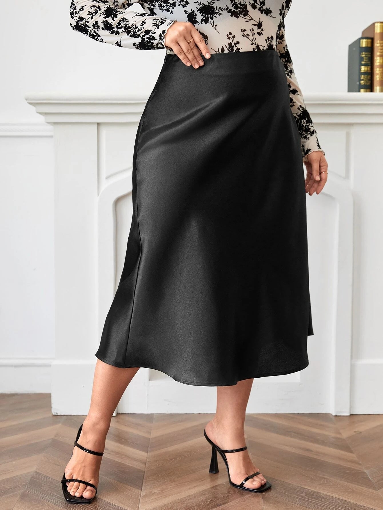 Curve Satin A-Line Skirt