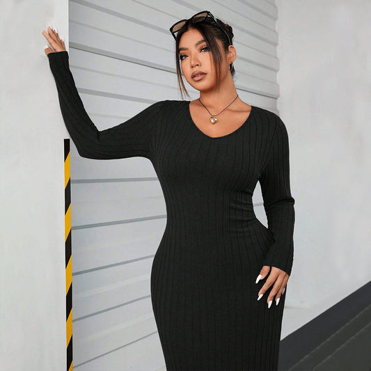 Curve Ribbed Bodycon Dress