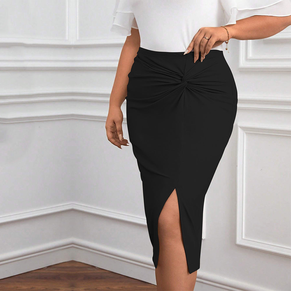 Curve High Waist Slit Skirt