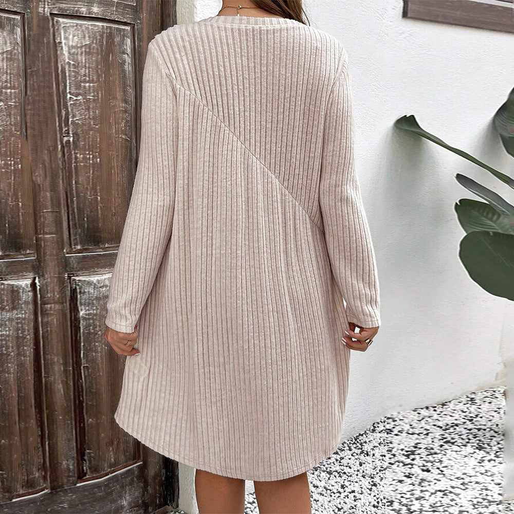 Curve Ribbed Flowy Midi Dress
