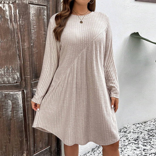 Curve Ribbed Flowy Midi Dress