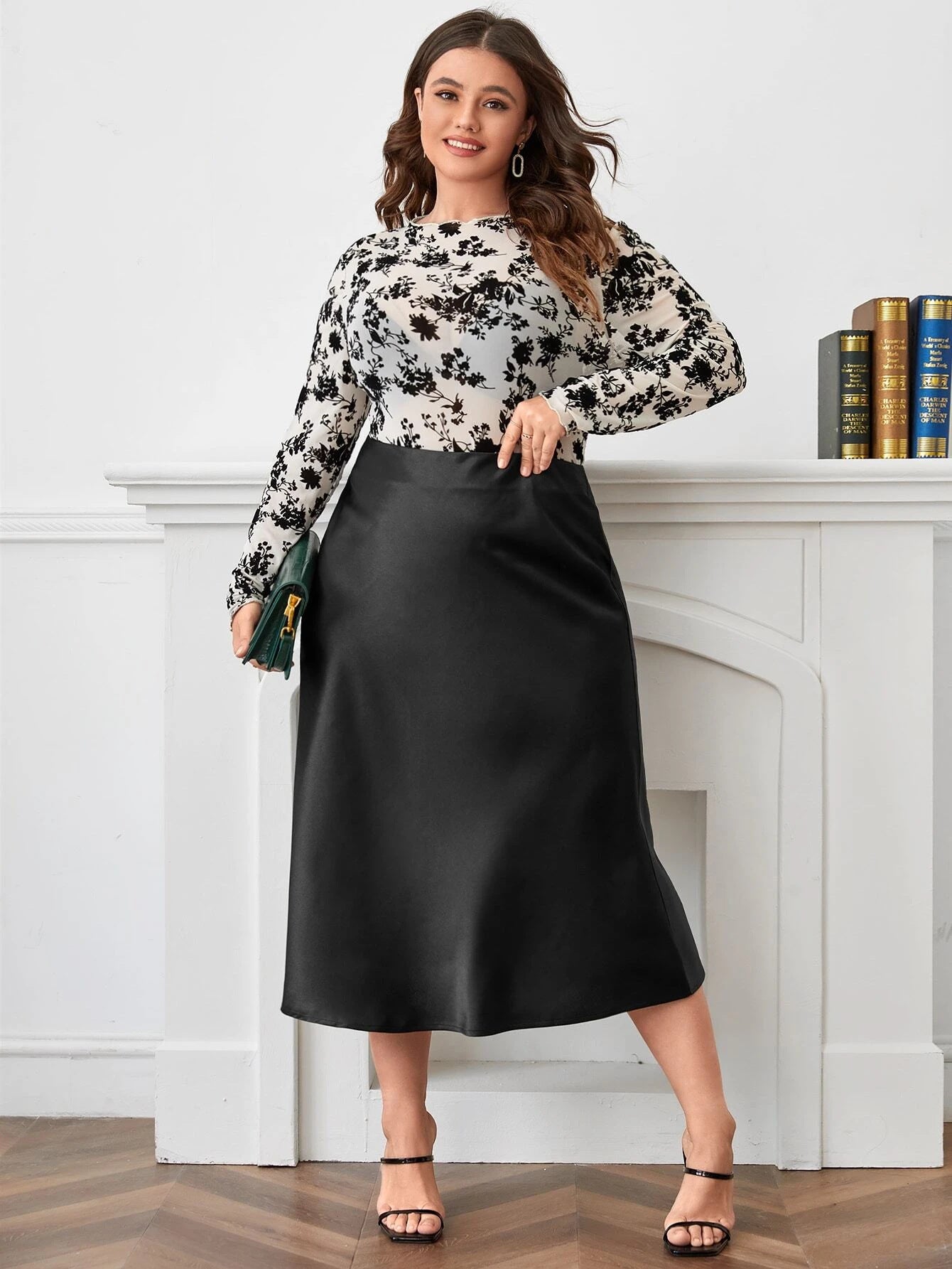 Curve Satin A-Line Skirt