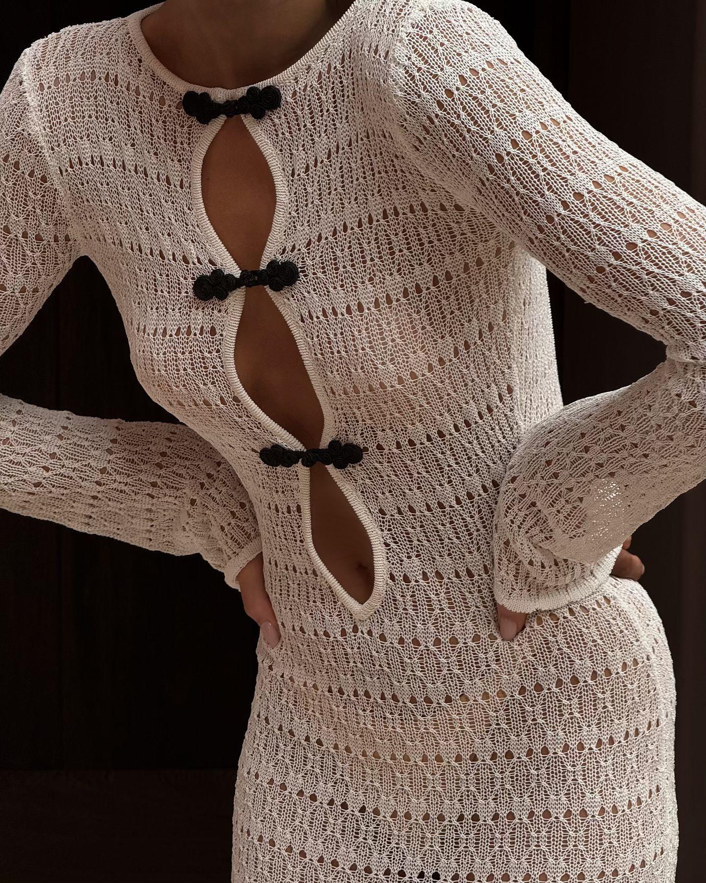 Cutout Backless Beach Coverup Dress